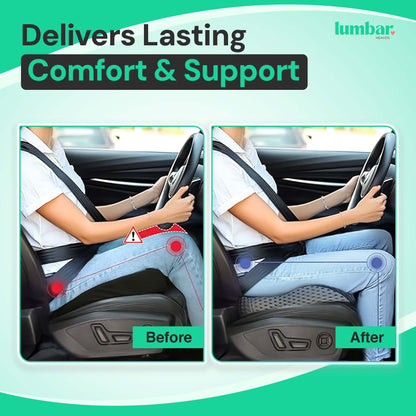 Lumbar Heaven Wedge Memory Foam Car Seat Cushion - Lumbar Heaven